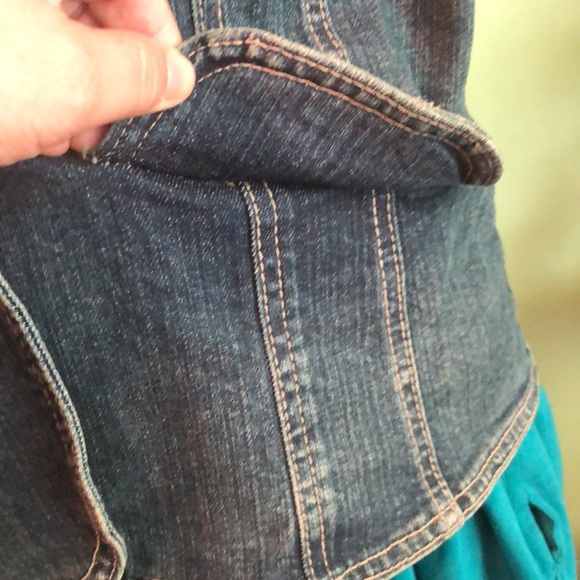 Vintage Live a Little Floral Embroidered Denim Jacket Size M - Picture 13 of 15